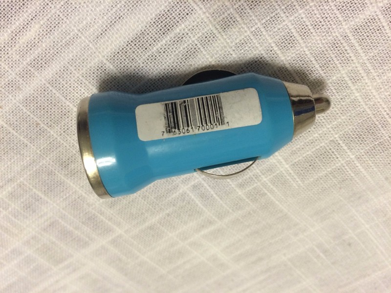 Mini Car Charger + Micro USB DATA Cable for Cell Phones - Blue - One Port gallery