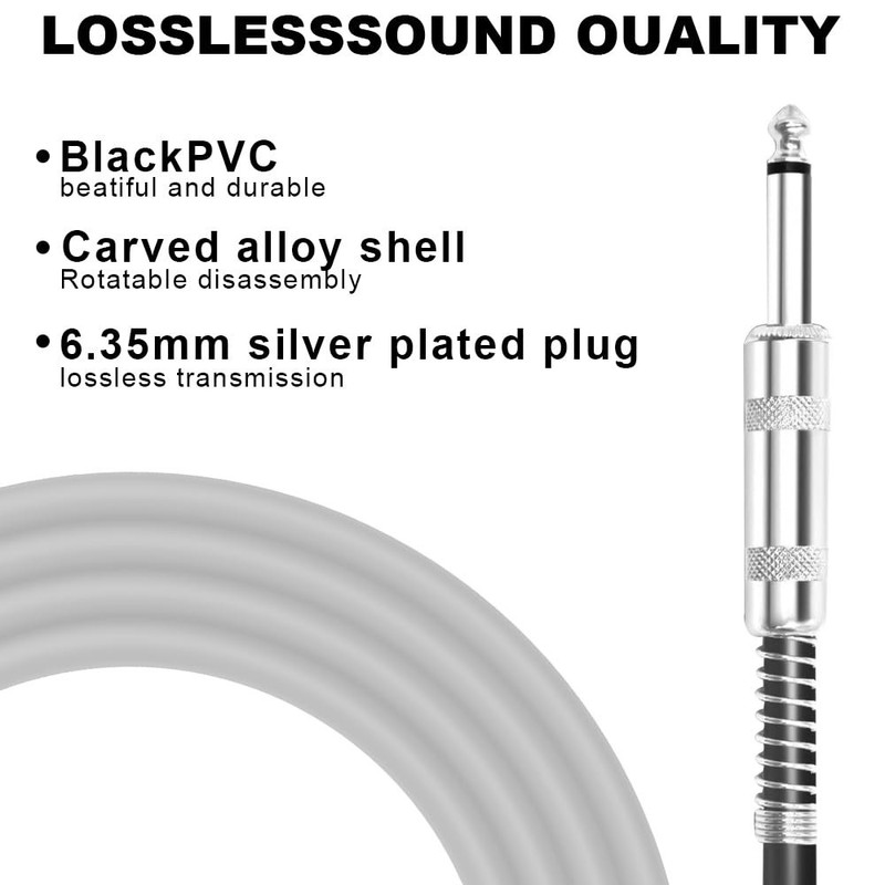 USB Guitar Cable 10FT 6.35mm Instrument Cable for Guitar, Bass, PC Recording gallery