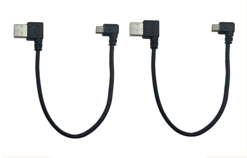 CERRXIAN 9Inch Micro USB Cable Combo Right Angle Micro USB 5 Pin Male to USB ...