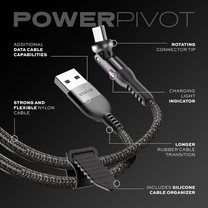 3-Pack PowerPivot Nylon Braided 90 Degree USB C Cable - 6FT Fast Charging & Data gallery