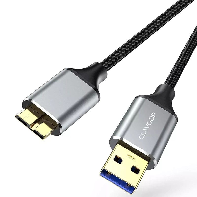 CLAVOOP USB A 3.0 to Micro B Cable 1.5 FT External Hard Drive Cable