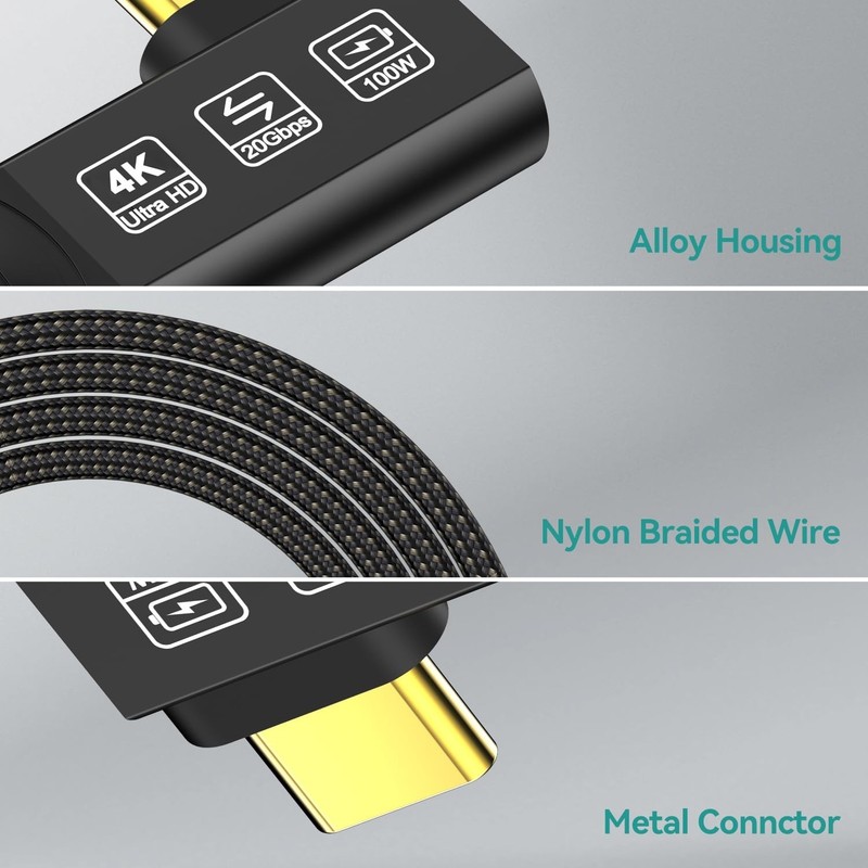USB C 3.2 Gen 2 Cable - 16.5FT, 5A/240W Fast Charge - 4K UHD Video Connector gallery
