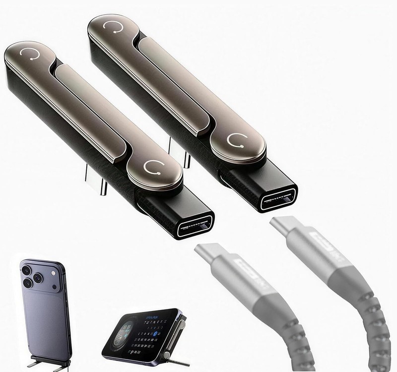 Detachable 2 in 1 USB C to USB C Cable, 240w Stand Data Cable for Desk, Invis…