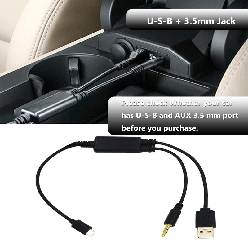 Auxiliary Input Connector Compatible with Various Car Stereo Systems Y Cable gallery