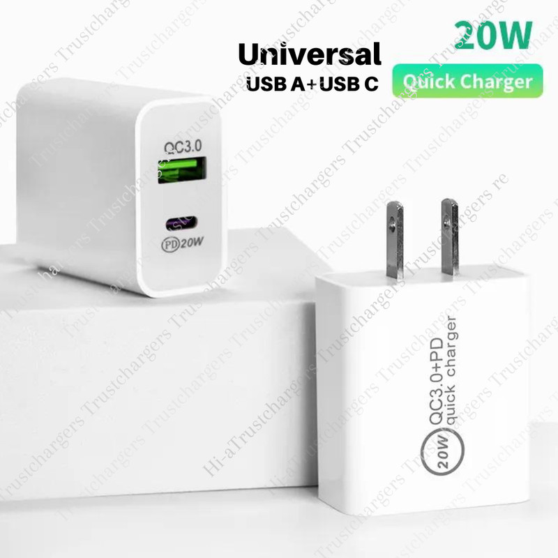 1-2X For iPhone 15 14 13 12 11 20W QC Fast Charger Block USB Type C Wall Adapter