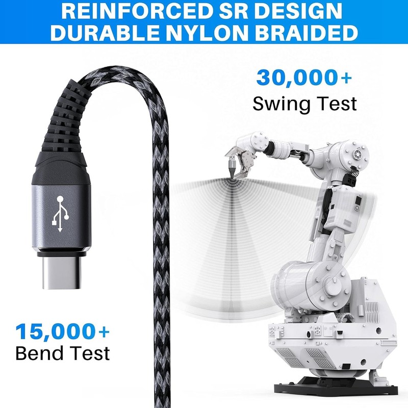 [2-Pack, 2Ft] USB C Cable 3A Fast Charge, USB a to Type C Charger Cord Braided gallery