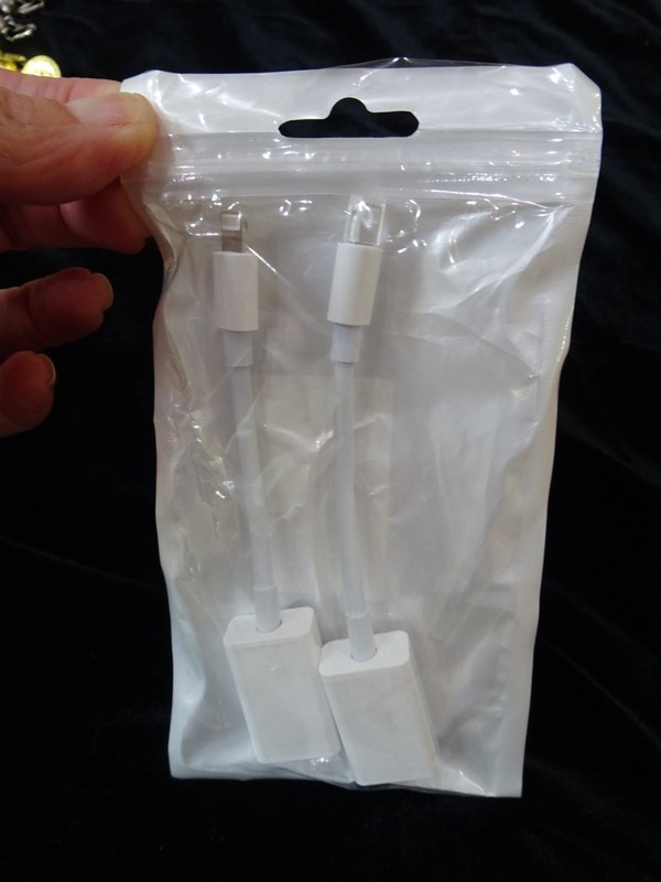 Lot of 2 USB-A to Iightning adapter dongle USB microphones to iPhone/iPad
