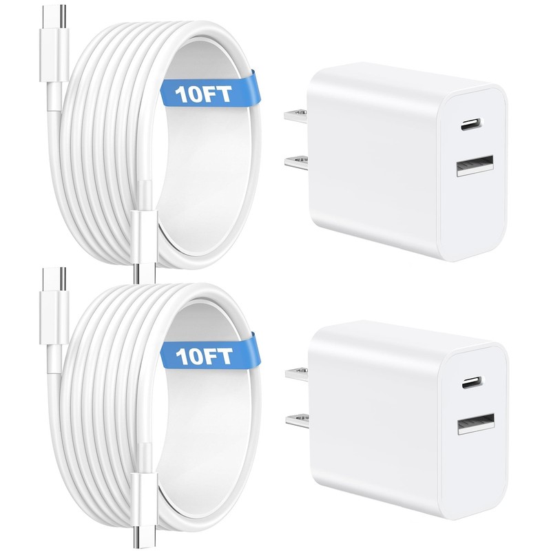 Compatible with iPhone 16/15 Charger Fast Charging, 20W Dual Port USB C & USB...