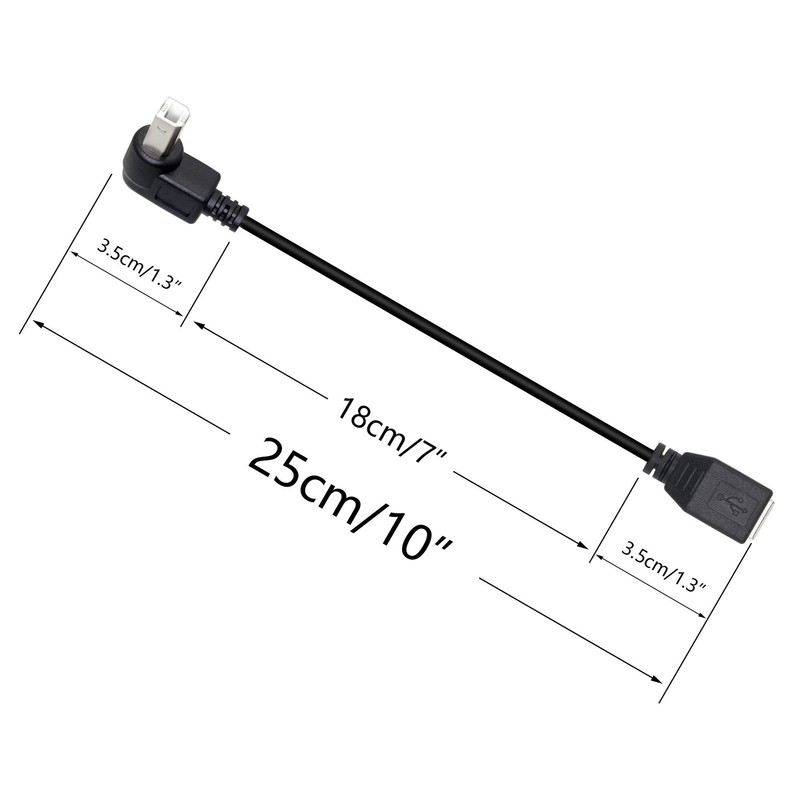 USB 2.0 Type-B Printer Cable, 2-Pack USB 2.0 B Female to Type-B Male (90 Degr... gallery