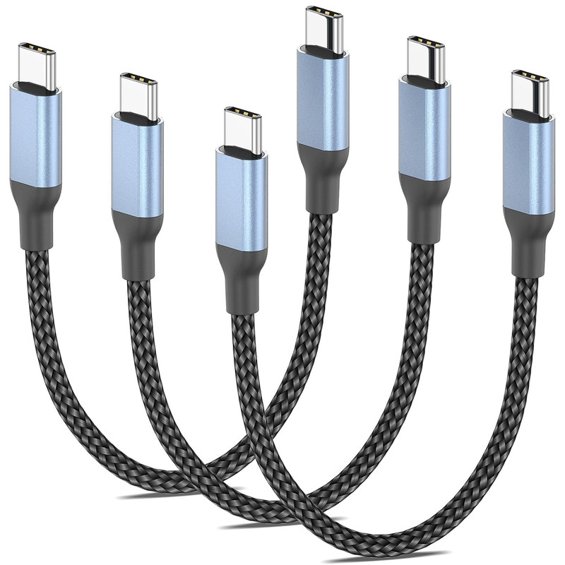 C to C Cable Short 6 Inch, 3 Pack Fast Charging USBC Charger Cord Braided Iphone gallery