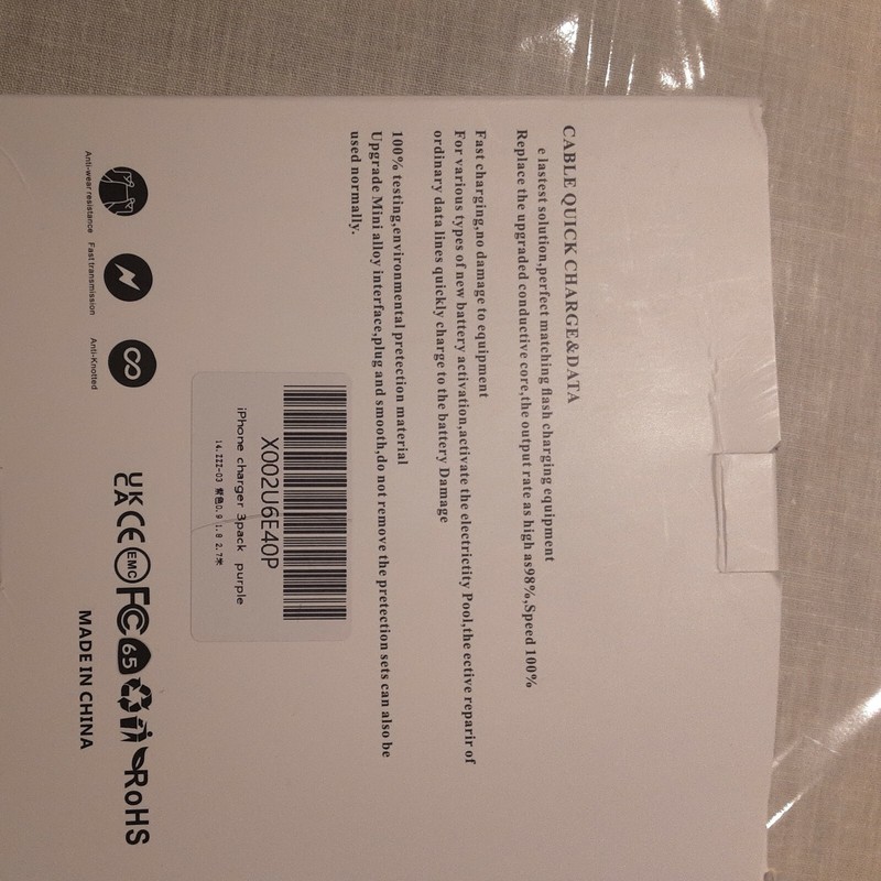 iPhone Quick Charger 3 Pack Color- Purple