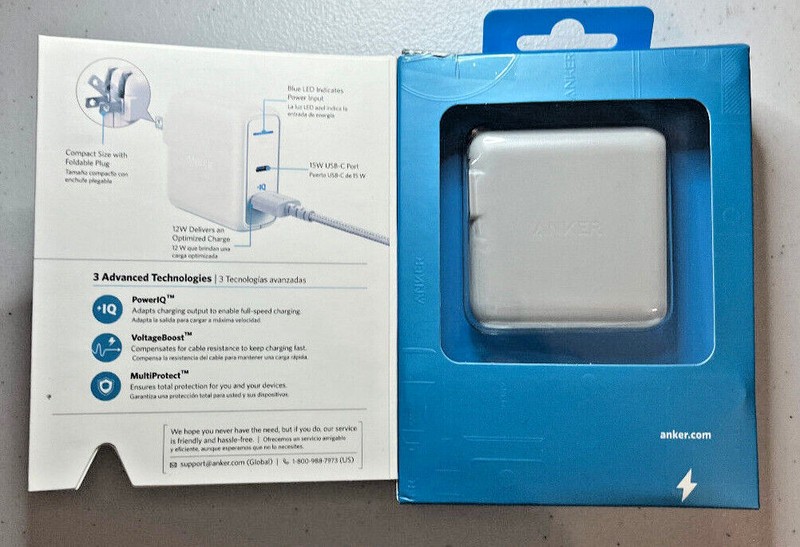 Anker PowerPort C 2 with Charging Cable- Dual Port Charger - FAST FREE SHIPPING gallery
