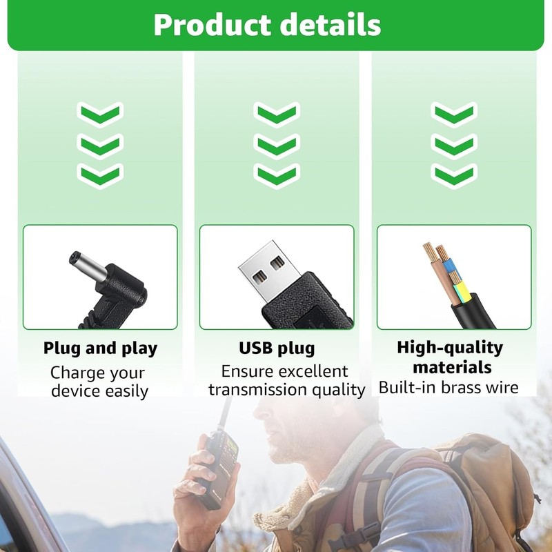 Universal 6.56Ft USB Charger Cable for Rugged Radios - High Efficiency Charging gallery