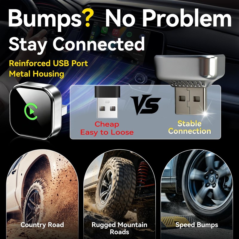 2026 Wireless CarPlay Adapter for iPhone and Android Auto Bluetooth gallery