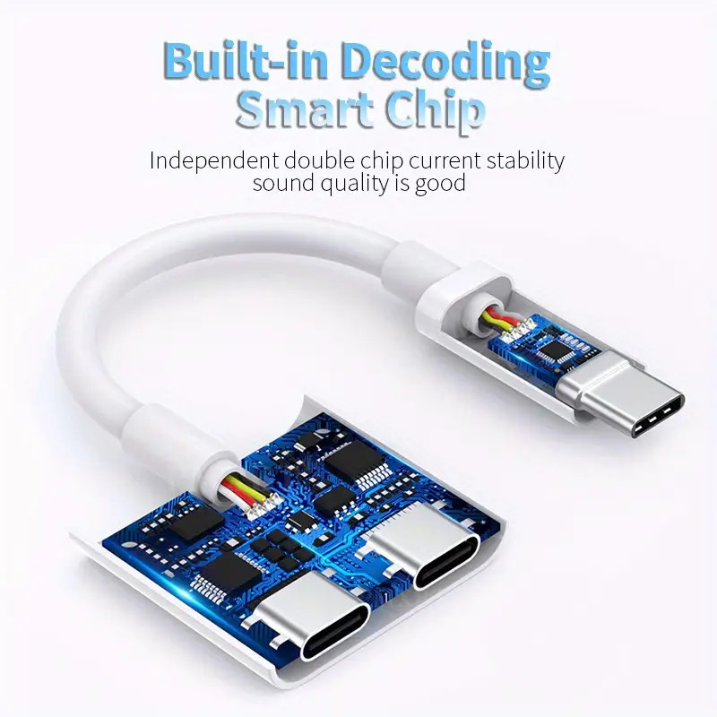 2in1 Charger and Headphone USB Type C to 3.5mm Aux Audio Cable Cord Adapter Lot gallery