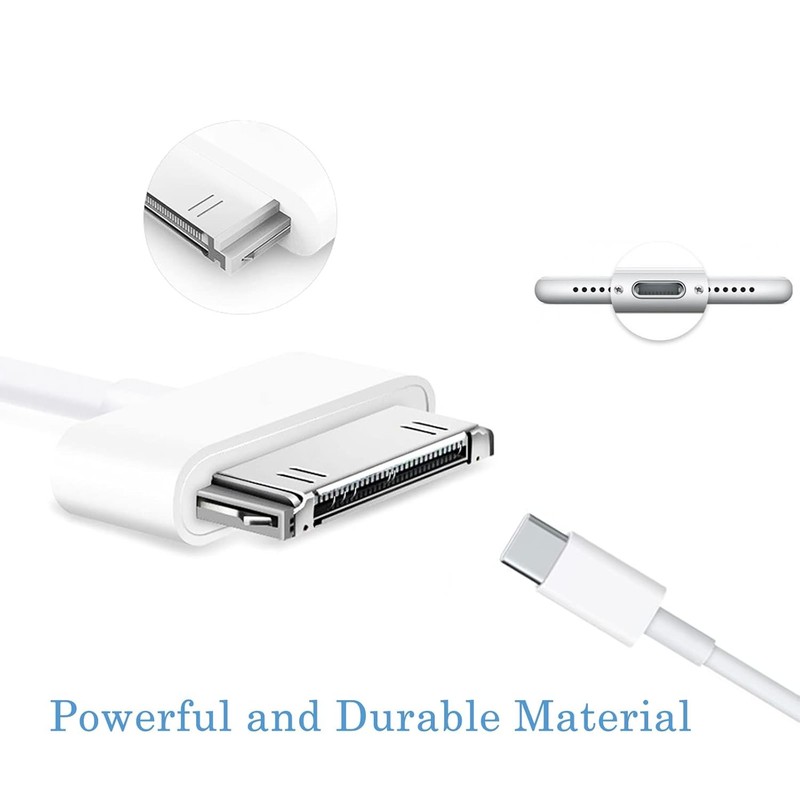 30-Pin To USB C Adapter Charging Data Sync Cable for IPhone 4 4S 3GS IPad 3 Lot gallery