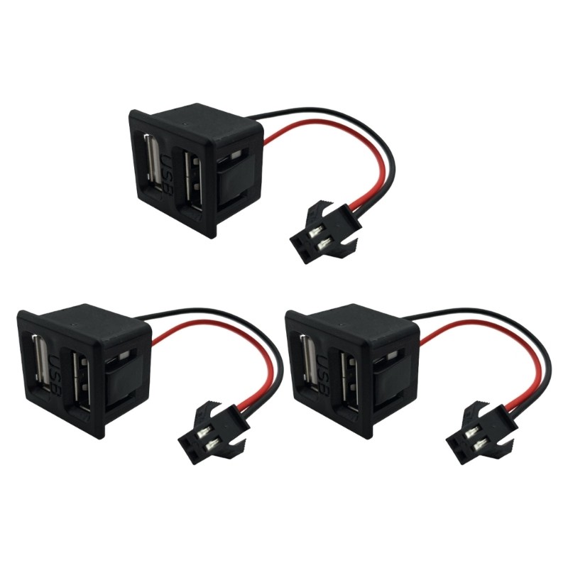 3Pieces Lamp Power Supplies Sockets With Double USB For Living Room Corners
