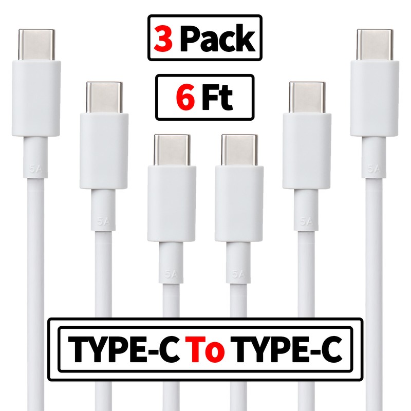 3Pack USB C to USB C Cable Type C Fast Charger Charging Cord For Macbook Samsung