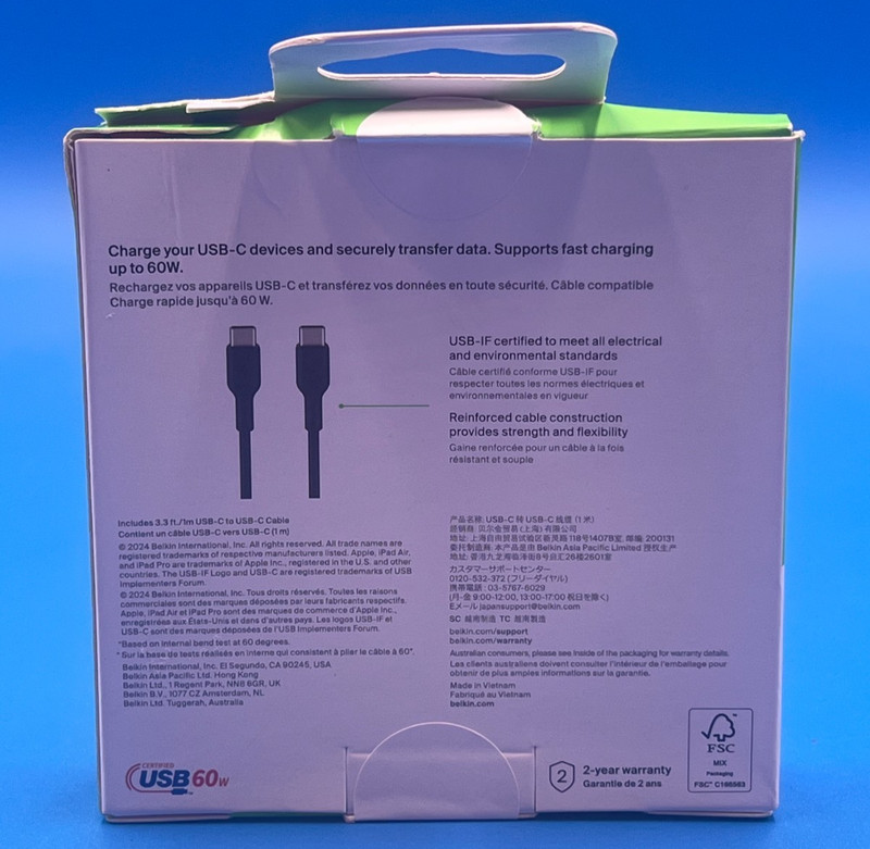 Belkin BoostCharge USB-C Cable CAB003BT1MBK ✨🔥✨ NEW! OPEN BOX! ✨🔥✨ gallery