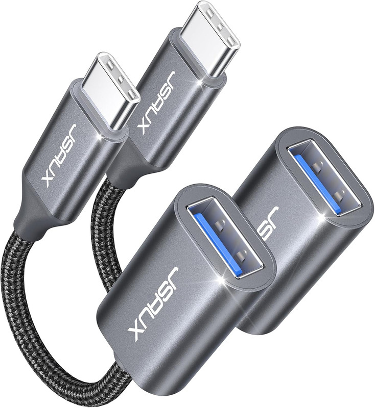 USB C to USB 3.0 Adapter 2 Pack Nylon Tangle-Free OTG Cable Compatible with
