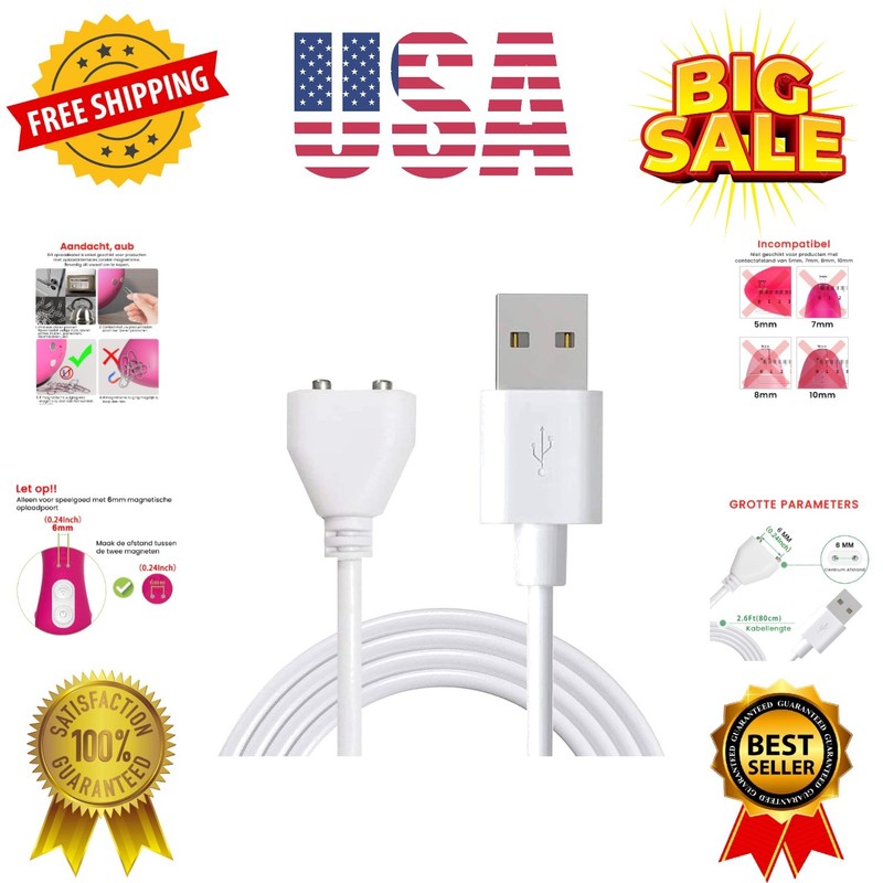 Magnetic USB DC Charger Cable Replacement Charging Cord-6mm/0.24inch
