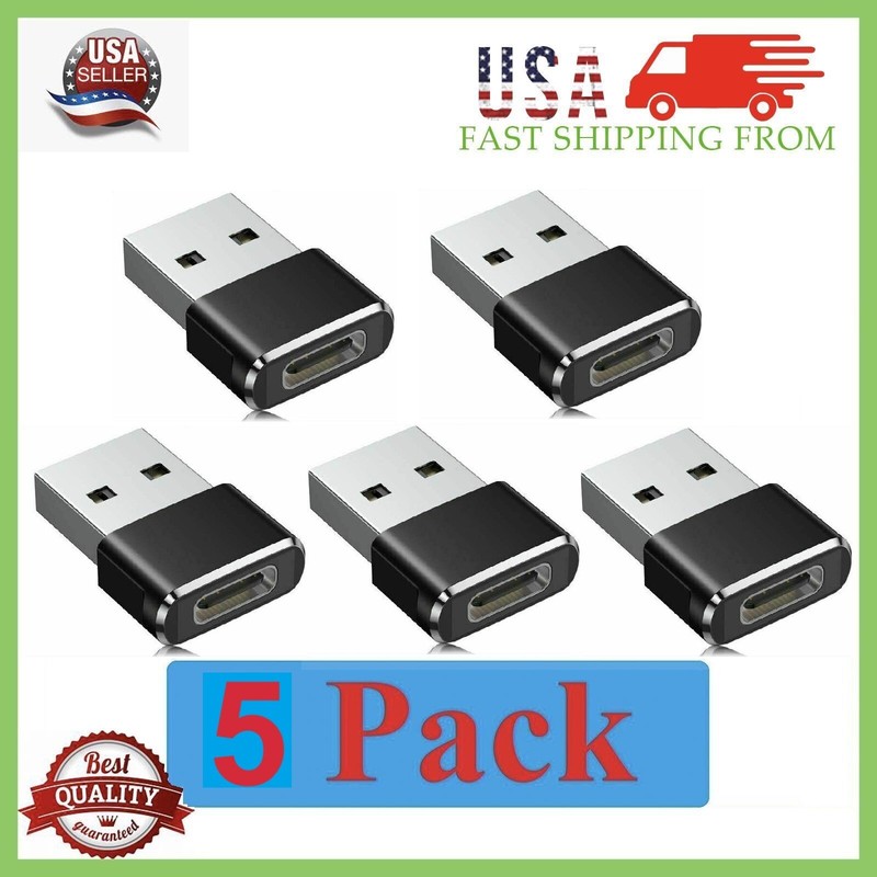5-Pack USB-C 3.1 Female to USB A Male Adapter Converter OTG Type C Android Phone