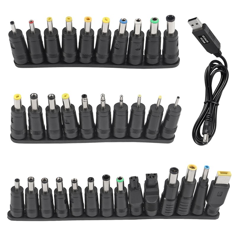 34pcs Universal Laptop Notebook Input DC Plug Set Jack Tips with DC 5V to 12V…
