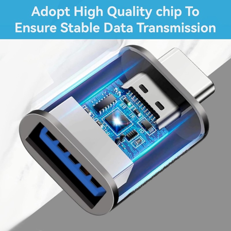 USB to C Adapter 6 Pack,【3*Type C Female A Male Charger Black gallery