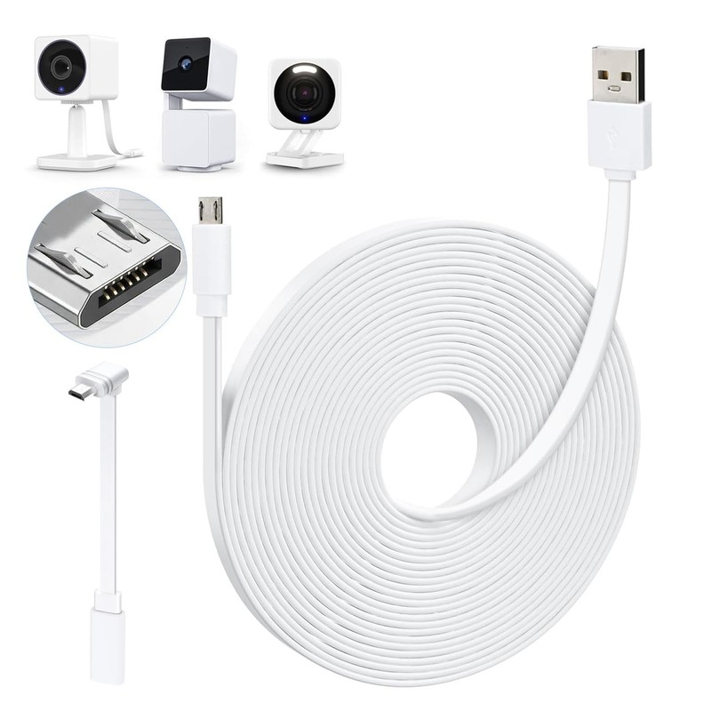 25FT Power Extension Cable Compatible WYZE Cam OG V4 V3 V3 Pro Pan V3 V2