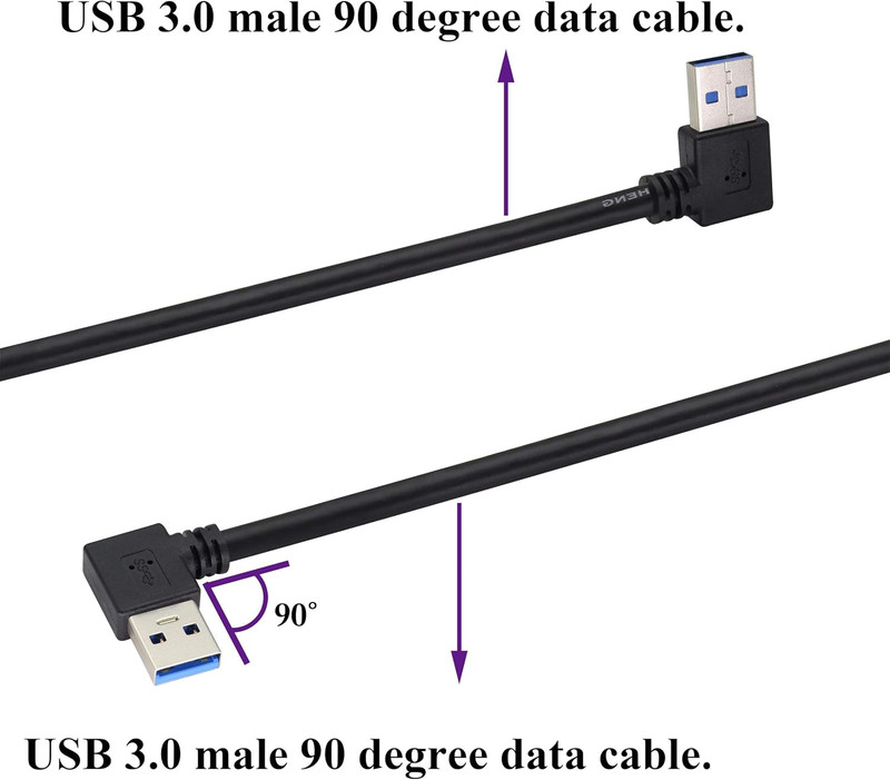 90 Degree 3.0 a USB Cable Left & Right Angle USB 3.0 a to a Male Charging gallery