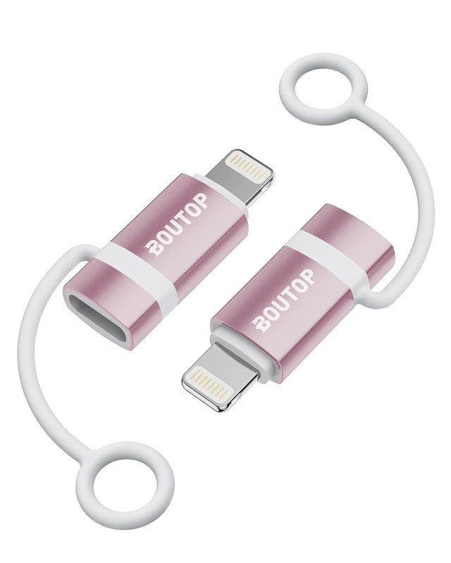 [MFi Certified] 36W USB C to Lightning Cable Adapter, 2 Packs, Rose Gold