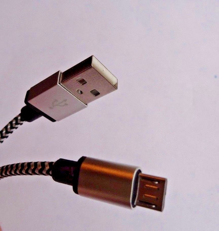 2PCS GRAY micro USB 1M 3FT Alum Fabric Micro Date Sync Charger Cord 4 Android gallery