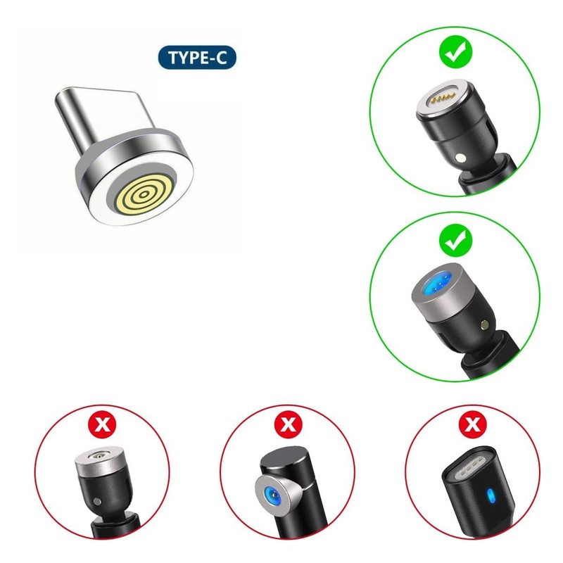 6 Pack Magnetic Charging Cable Tips Replacement Round Plug Adapter Connector for gallery