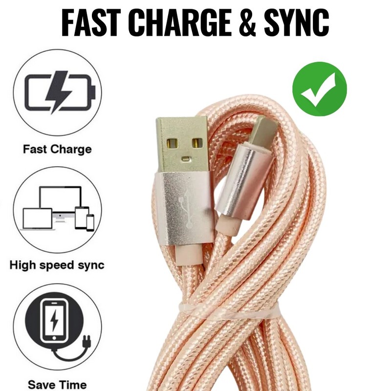 Braided Fast Charger Cable USB Charging Cord For iPhone 14 13 12 11 Pro Max XR 8 gallery
