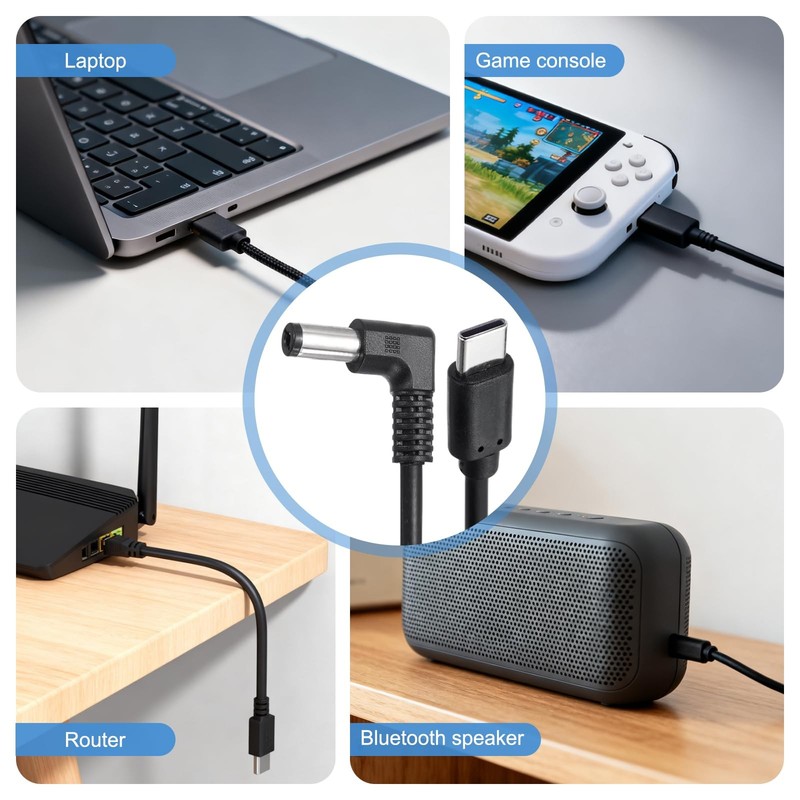 MECCANIXITY USB C to DC Power Cable 12V 3A 36W 5.5x2.1mm 6.6ft USB C to DC Ba... gallery