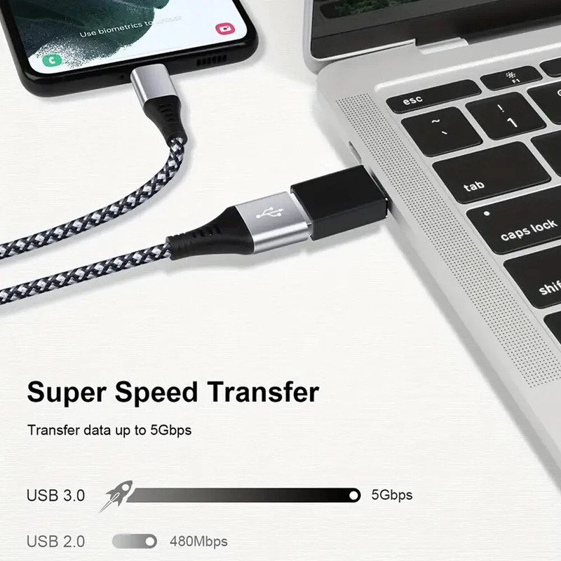 4× USB-C 3.1 Male to USB A Female Adapter Converter OTG Type C Android Phone USA gallery