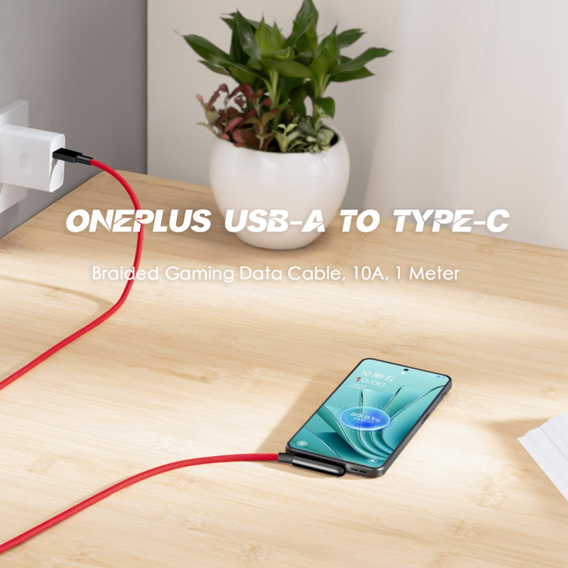 OnePlus USB‑A to Type‑C SUPERVOOC Charging Cable 1m 10A – L‑Shaped Gaming Cable gallery