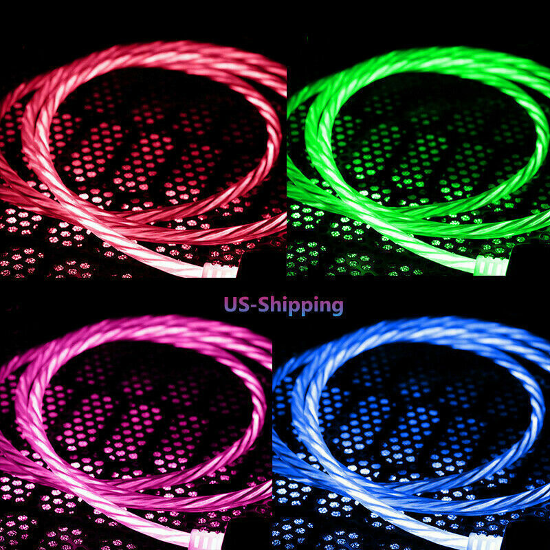 Flashing Cable Micro USB Flowing LED Light Charging Cord For Samsung HTC Android gallery