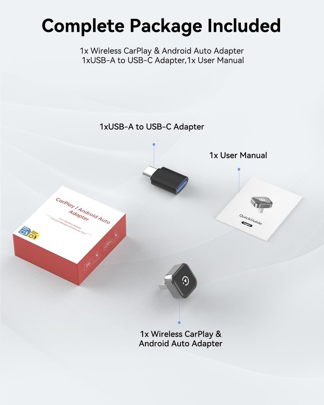 2026 2-in-1 Wireless CarPlay & Android Auto Adapter, Ultra Mini Dongle Conver... gallery