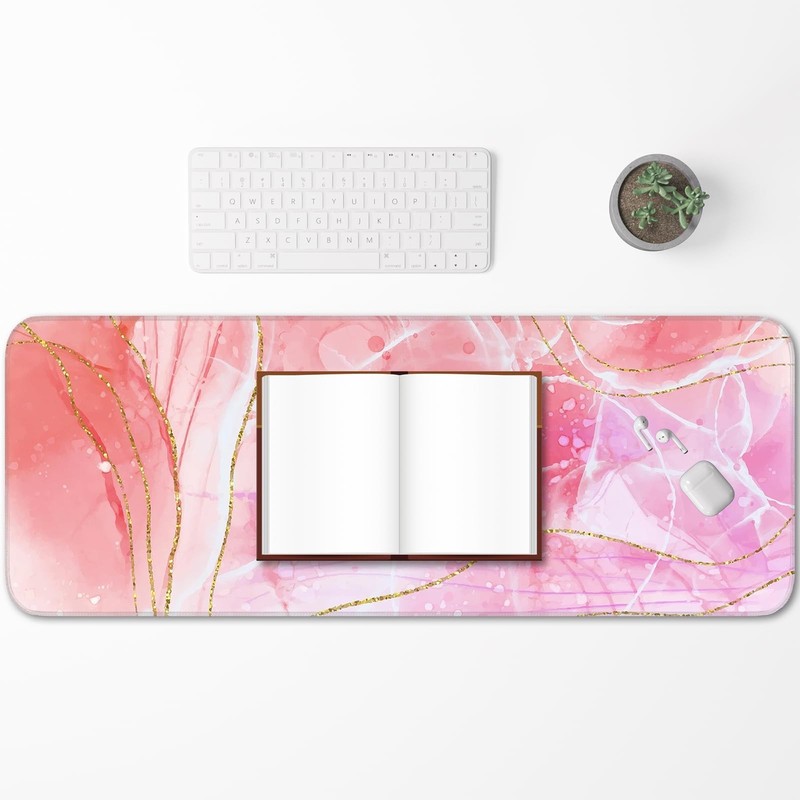 Pink Mouse Pad, Large Gaming Mouse Pad, Non-Slip Base and Stitched Edges, for... gallery