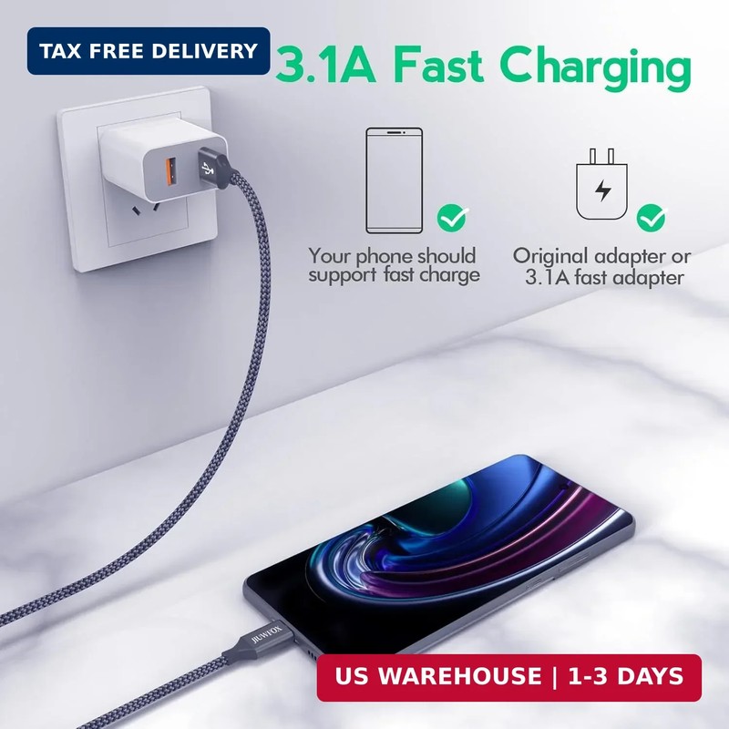 USB to USB C Cable, (5-Pack, 3/3/6/6/10 Ft) for Iphone 17 16 Charger Cord Fast C gallery