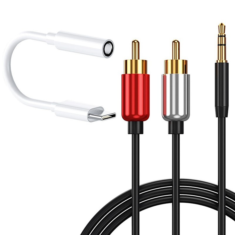 Heavy-Duty Type C to 3.5mm Jack Audio Adapter + RCA Cable for Huawei Mate 10 Pro