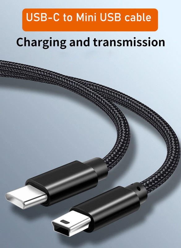 USB-C to Mini USB Cable Type C to Mini USB 5 Pin OTG Fast Charger Data Sync Cord