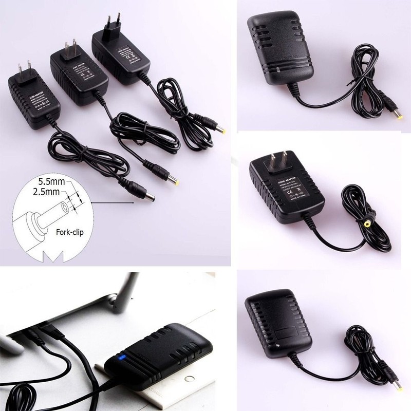 12V 1A 1.5A 2A 3A Power Adapter Charger 110V-240V AC DC 2.5×5.5mm LED light