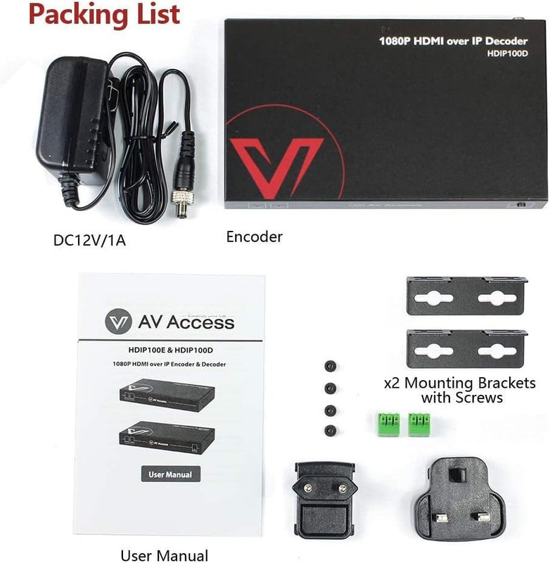 AV Access AV over IP Decoder 1080P, HDMI Output for Multi-Screen(Hdip100D) | Vid gallery