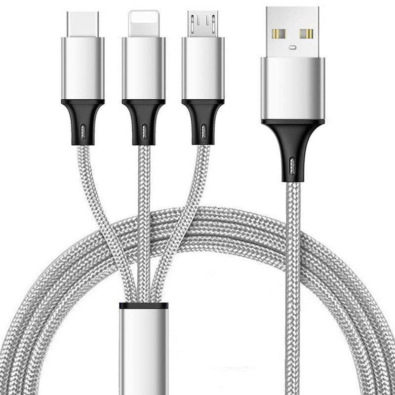 Multi Charging Cable, USB C Cable/iOS/Micro USB Fast Charger 3 in 1 Cord Connect gallery