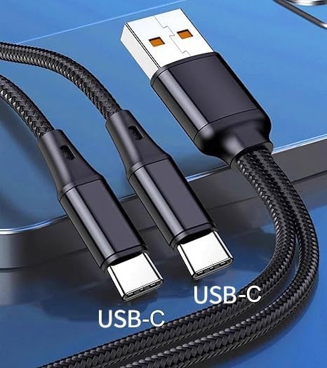 4FT Dual USB C Multi Type C Splitter Cable, 2 in 1 Multi Charging Cable Nylon... gallery