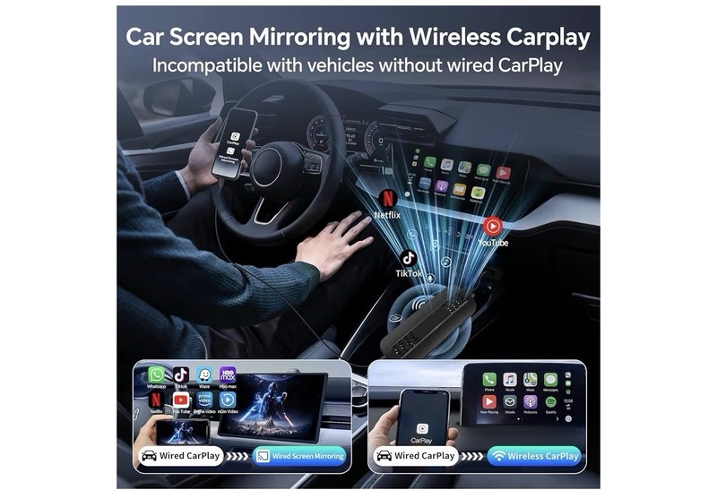 Car Screen Mirroring Adapter Wireless CarPlay App YouTube Net-Flix TikTok etc. gallery