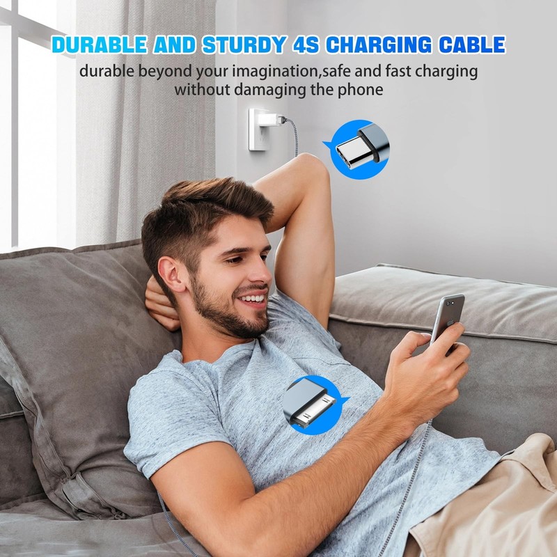 30 Pin to USB Cable，Fast Charging & Sync Cable with iPhone 4S/4, 3G/3GS, iPad... gallery