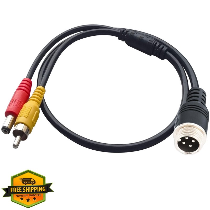 AYECEHI 4-Pin Aviation to RCA Adapter Cable Car Backup Camera